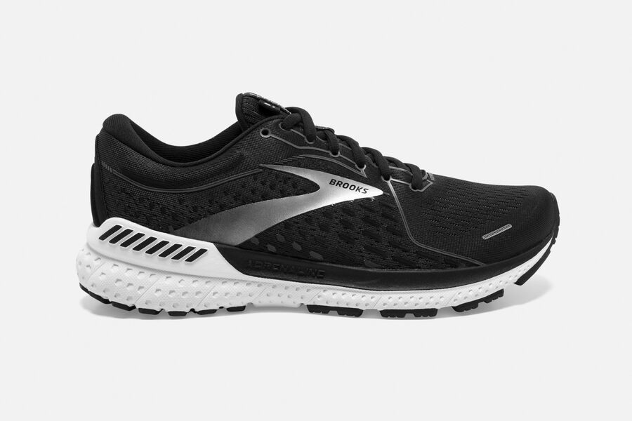 Brooks Adrenaline GTS 21 Road Running Shoes Womens - Black/White - BKYDC-5217